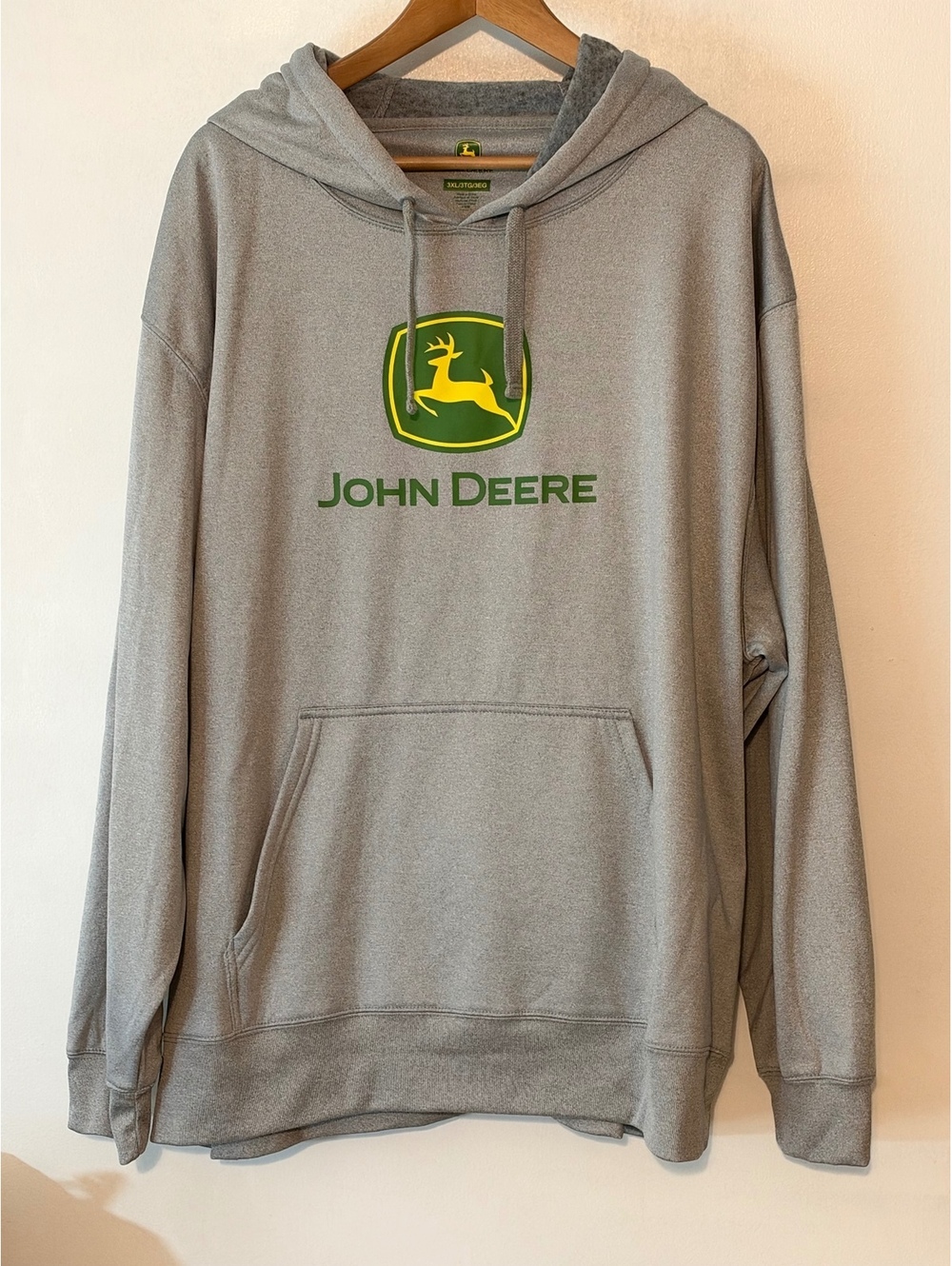 John Deere Men's Gray Pullover Hoodie Sweatshirt Size 3XL